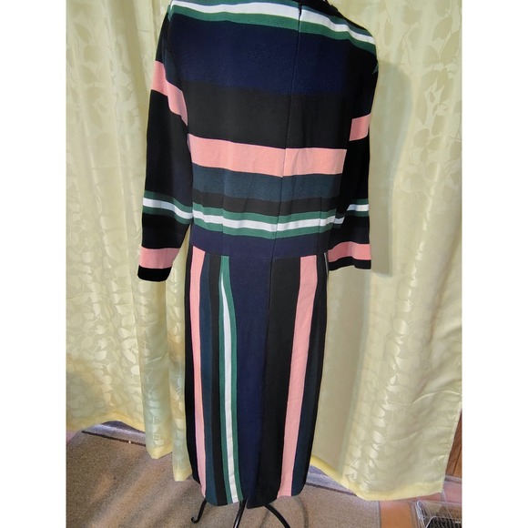 Eloquii Dresses & Skirts - ELOQUII Striped Midi Dress Long Sleeve Black Pink Green White Navy Size 14